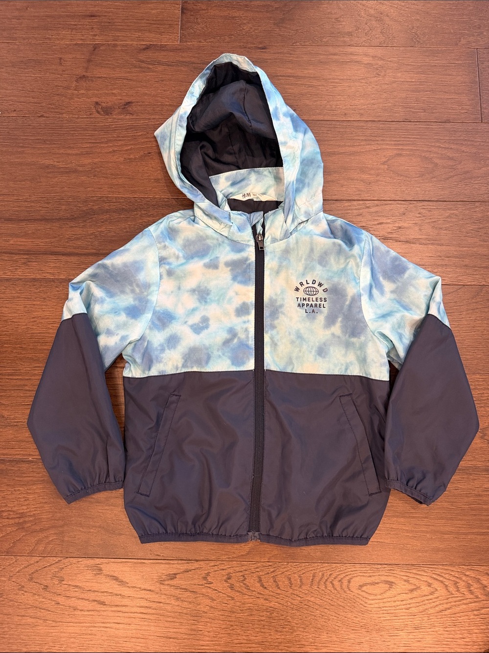 H&M Blue Tie-Dye & Navy Rain Jacket Size 5/6 - C56-010
